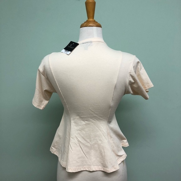 TopShop | Women's Tapered T-Shirt | Peach | Size 4 - Picture 2 of 2